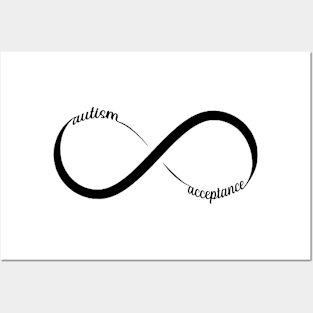 autism acceptance infinity loop in black Posters and Art